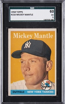 1958 Topps #150 Mickey Mantle - SGC EX 5